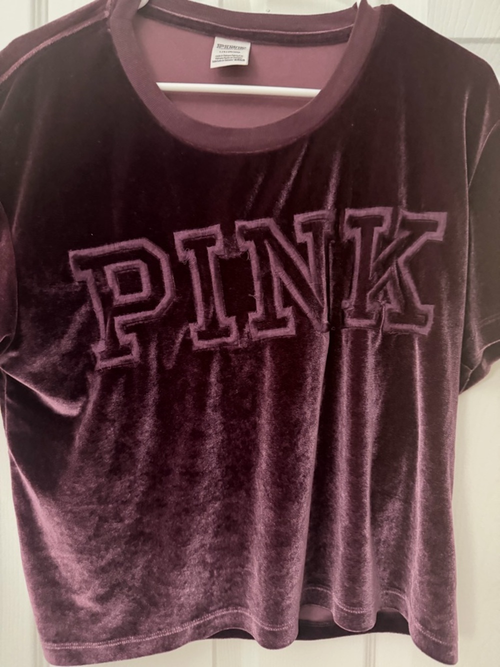 PINK Victoria's Secret Velvet Tee in Deep Plum